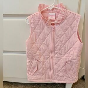 Stitchy Fish Pink Quilted Ruffle Vest